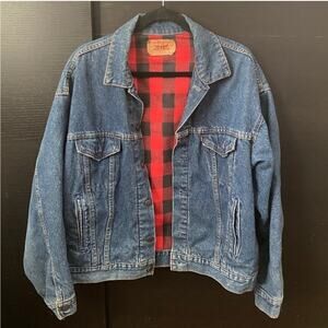 LEVIS Vintage plaid denim flannel lined jacket
